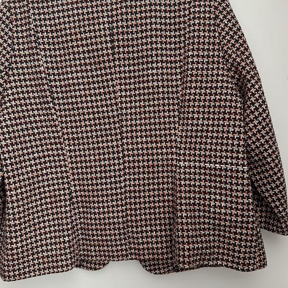 Modcloth Wool Informed Ensemble Brown Houndstooth Single Button Blazer Size XL - Picture 15 of 15